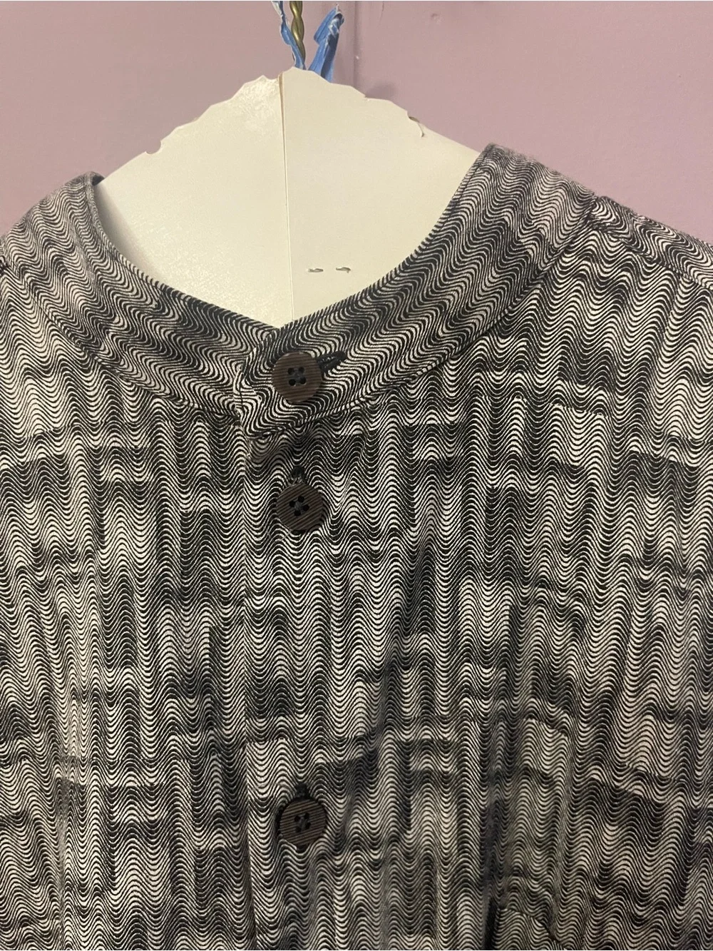 Gray Patterned Men's Button-Up Coat 100 on